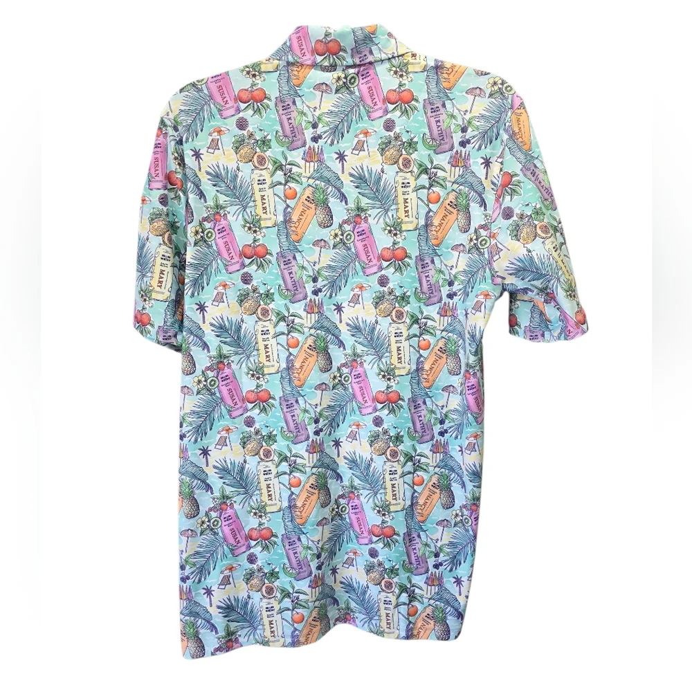 Smith & Quinn Custom Tropical Cocktail Print Shirt Small Resort Beach‎ Palm NWT - Picture 2 of 8